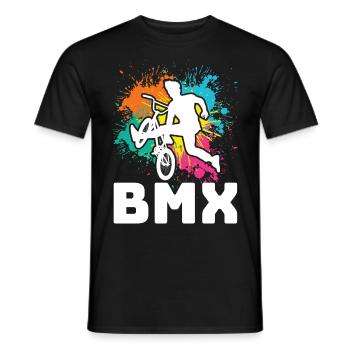 vintage bike outfit, bike urban freestyle bmx - Men's T-Shirt - black - Front - AI Model Male 178 light (178cm)