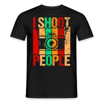 Photographie Photo Photographe Photographes! Photographes - T-shirt homme - noir - Devant - AI Model Male 178 light (178cm)