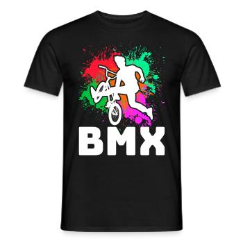 vintage bike outfit, bike urban freestyle bmx - Men's T-Shirt - black - Front - AI Model Male 178 light (178cm)