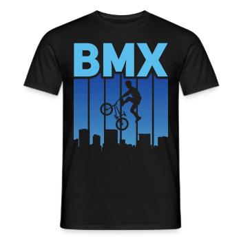 vintage bike outfit, bike urban freestyle bmx - Men's T-Shirt - black - Front - AI Model Male 178 light (178cm)