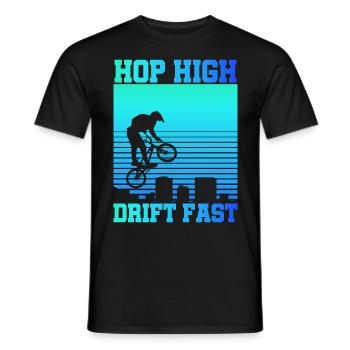 vintage bike outfit, bike urban freestyle bmx - Men's T-Shirt - black - Front - AI Model Male 178 light (178cm)