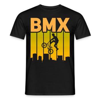 vintage bike outfit, bike urban freestyle bmx - Men's T-Shirt - black - Front - AI Model Male 178 light (178cm)
