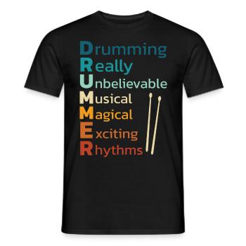 Drummers Drummers Drummers Drummers - Men's T-Shirt - black - Front - AI Model Male 178 light (178cm)
