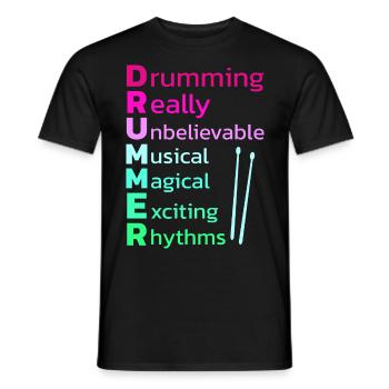 Drummers Drummers Drummers Drummers - Men's T-Shirt - black - Front - AI Model Male 178 light (178cm)