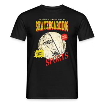 Skateboarding Skate Skater Skateboard Sk8 Vintage - T-shirt homme - noir - Devant - AI Model Male 178 light (178cm)
