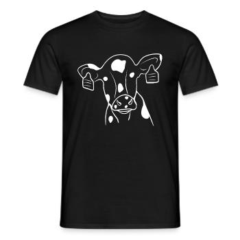 Vache, vaches, vache laitière, ferme, animaux de ferme - T-shirt homme - noir - Devant - AI Model Male 178 light (178cm)