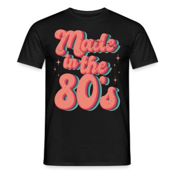 80s Retro CostumeTheme Party Costume 90s Party - Men's T-Shirt - black - Front - AI Model Male 178 light (178cm)