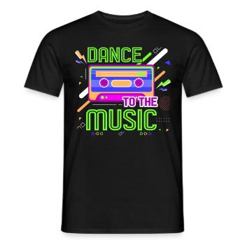80s Retro CostumeTheme Party Costume 90s Party - Men's T-Shirt - black - Front - AI Model Male 178 light (178cm)