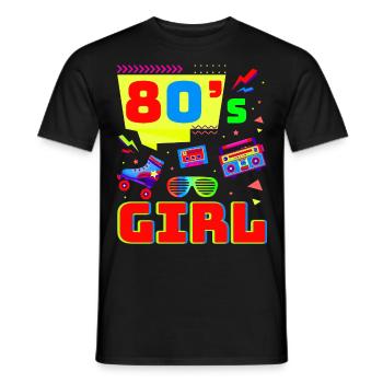 80s Retro CostumeTheme Party Costume 90s Party - Men's T-Shirt - black - Front - AI Model Male 178 light (178cm)