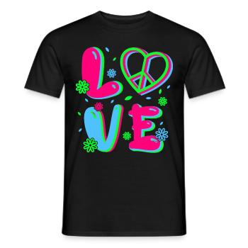 80s Retro CostumeTheme Party Costume 90s Party - Men's T-Shirt - black - Front - AI Model Male 178 light (178cm)
