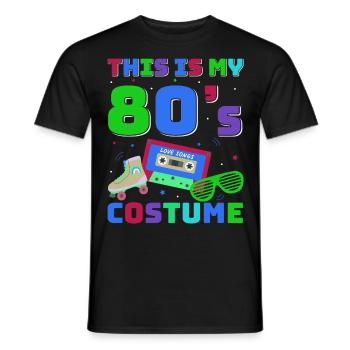 80s Retro CostumeTheme Party Costume 90s Party - Men's T-Shirt - black - Front - AI Model Male 178 light (178cm)