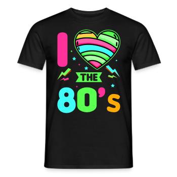 80s Retro CostumeTheme Party Costume 90s Party - Men's T-Shirt - black - Front - AI Model Male 178 light (178cm)