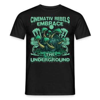 Underground Film, Independent Cinema, Horror - Männer T-Shirt - Schwarz - Vorne - AI Model Male 178 light (178cm)