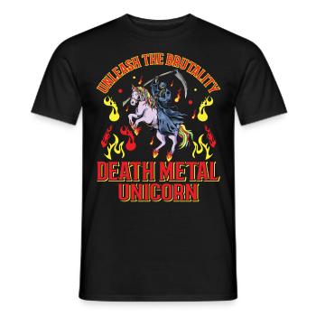 Goth Rock Satan Einhorn Festivals Death Metal - Männer T-Shirt - Schwarz - Vorne - AI Model Male 178 light (178cm)