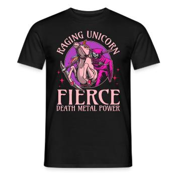 Goth Rock Satan Einhorn Festivals Death Metal - Männer T-Shirt - Schwarz - Vorne - AI Model Male 178 light (178cm)