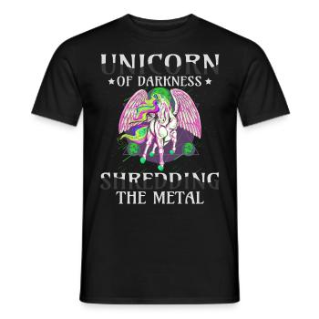 Goth Rock Satan Einhorn Festivals Death Metal - Männer T-Shirt - Schwarz - Vorne - AI Model Male 178 light (178cm)