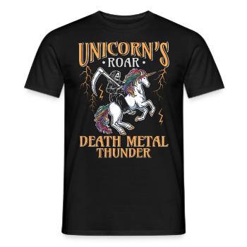 Goth Rock Satan Einhorn Festivals Death Metal - Männer T-Shirt - Schwarz - Vorne - AI Model Male 178 light (178cm)