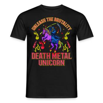 Goth Rock Satan Einhorn Festivals Death Metal - Männer T-Shirt - Schwarz - Vorne - AI Model Male 178 light (178cm)