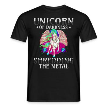 Goth Rock Satan Einhorn Festivals Death Metal - Männer T-Shirt - Schwarz - Vorne - AI Model Male 178 light (178cm)