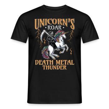 Goth Rock Satan Einhorn Festivals Death Metal - Männer T-Shirt - Schwarz - Vorne - AI Model Male 178 light (178cm)