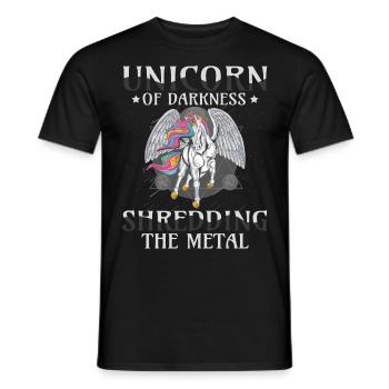 Goth Rock Satan Einhorn Festivals Death Metal - Männer T-Shirt - Schwarz - Vorne - AI Model Male 178 light (178cm)