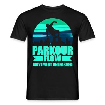 Parkour, Freerunning, Street Workout, Acrobatic - Männer T-Shirt - Schwarz - Vorne - AI Model Male 178 light (178cm)