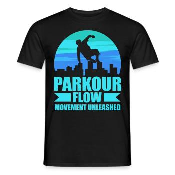 Parkour, Freerunning, Street Workout, Acrobatic - Männer T-Shirt - Schwarz - Vorne - AI Model Male 178 light (178cm)