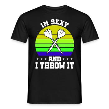 Club de sport de fléchettes, jeu de fléchettes, fléchettes de sport Pfeil - T-shirt homme - noir - Devant - AI Model Male 178 light (178cm)