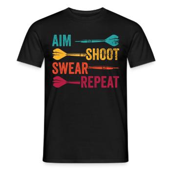 Darts Sport Verein, Dartscheibe, Pfeil Sport Dart - Männer T-Shirt - Schwarz - Vorne - AI Model Male 178 light (178cm)