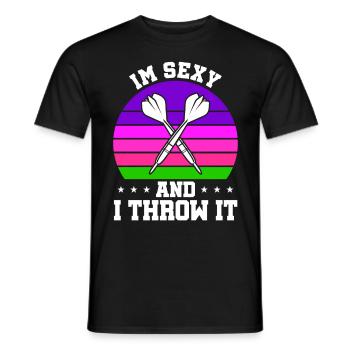 Club de sport de fléchettes, jeu de fléchettes, fléchettes de sport Pfeil - T-shirt homme - noir - Devant - AI Model Male 178 light (178cm)