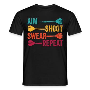 Club de sport de fléchettes, jeu de fléchettes, fléchettes de sport Pfeil - T-shirt homme - noir - Devant - AI Model Male 178 light (178cm)