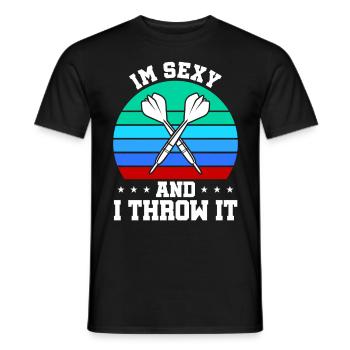 Club de sport de fléchettes, jeu de fléchettes, fléchettes de sport Pfeil - T-shirt homme - noir - Devant - AI Model Male 178 light (178cm)
