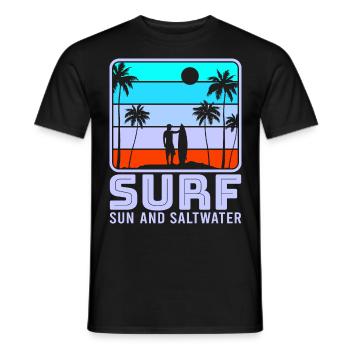 Surf, kitesurf, wakeboard, beach surfers - T-shirt homme - noir - Devant - AI Model Male 178 light (178cm)