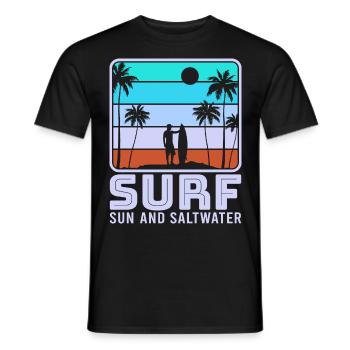 Surf, kitesurf, wakeboard, beach surfers - T-shirt homme - noir - Devant - AI Model Male 178 light (178cm)