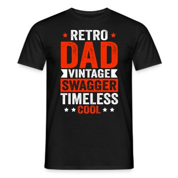 Retro Vintage Daddy 60s 70s 80s 90s Party Costume - Men's T-Shirt - black - Front - AI Model Male 178 light (178cm)