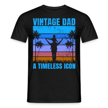 Retro Vintage Daddy 60s 70s 80s 90s Costume de fête - T-shirt homme - noir - Devant - AI Model Male 178 light (178cm)