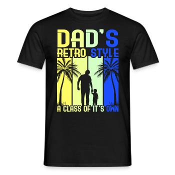 Retro Vintage Daddy 60s 70s 80s 90s Costume de fête - T-shirt homme - noir - Devant - AI Model Male 178 light (178cm)