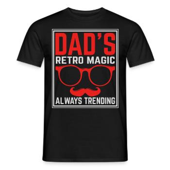 Retro Vintage Daddy 60s 70s 80s 90s Costume de fête - T-shirt homme - noir - Devant - AI Model Male 178 light (178cm)