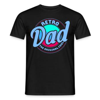 Retro Vintage Daddy 60s 70s 80s 90s Costume de fête - T-shirt homme - noir - Devant - AI Model Male 178 light (178cm)
