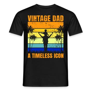 Retro Vintage Daddy 60s 70s 80s 90s Costume de fête - T-shirt homme - noir - Devant - AI Model Male 178 light (178cm)