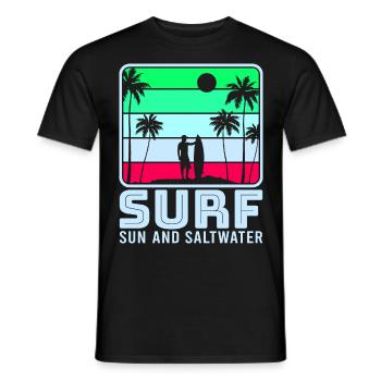 Surf, kitesurf, wakeboard, beach surfers - T-shirt homme - noir - Devant - AI Model Male 178 light (178cm)