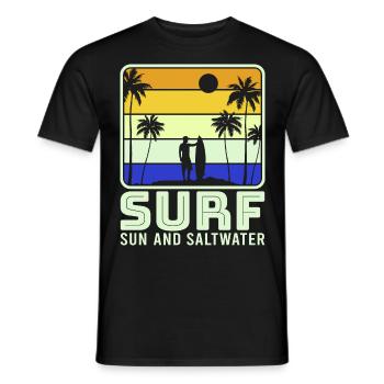 Surf, kitesurf, wakeboard, beach surfers - T-shirt homme - noir - Devant - AI Model Male 178 light (178cm)