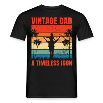 Retro Vintage Daddy 60s 70s 80s 90s Costume de fête - T-shirt homme - noir - Devant - AI Model Male 178 light (178cm)