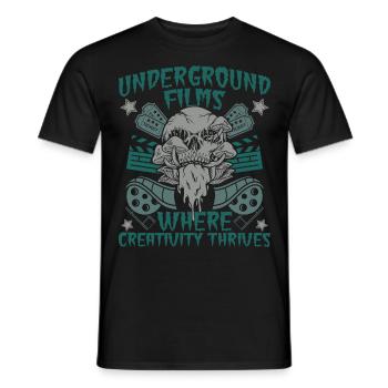 Underground Film, Independent Cinema, Horror - Männer T-Shirt - Schwarz - Vorne - AI Model Male 178 light (178cm)