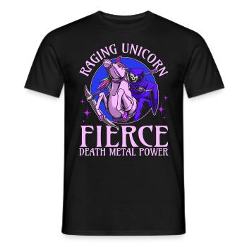 Goth Rock Satan Einhorn Festivals Death Metal - Männer T-Shirt - Schwarz - Vorne - AI Model Male 178 light (178cm)