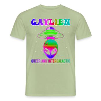 Gender Lesben, Schwule, Trans, Queer Regenbogen - Männer T-Shirt - Sage - Vorne - AI Model Male 178 light (178cm)
