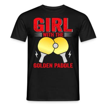 Tenue de Joueur Fille Femmes Dames! Ping-pong - T-shirt homme - noir - Devant - AI Model Male 178 light (178cm)