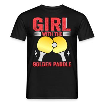 Tenue de Joueur Fille Femmes Dames! Ping-pong - T-shirt homme - noir - Devant - AI Model Male 178 light (178cm)
