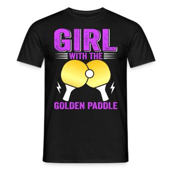 Tenue de Joueur Fille Femmes Dames! Ping-pong - T-shirt homme - noir - Devant - AI Model Male 178 light (178cm)