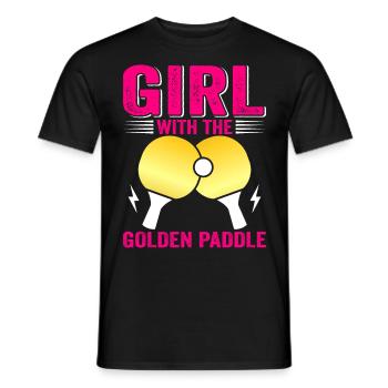 Tenue de Joueur Fille Femmes Dames! Ping-pong - T-shirt homme - noir - Devant - AI Model Male 178 light (178cm)